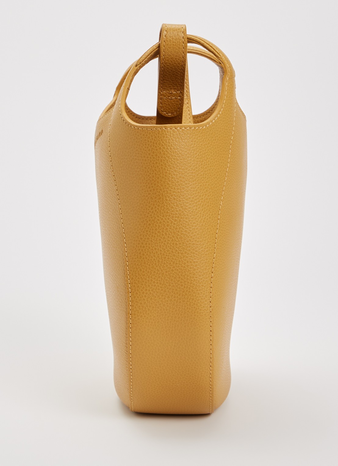 Longchamp Le Foulonné crossbodytas S van leer - detail 4 okergeel