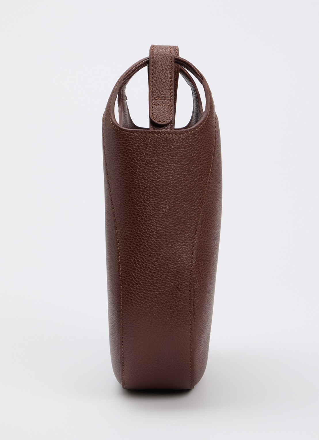 Longchamp Le Foulonné crossbodytas S van leer - detail 5 donkerbruin