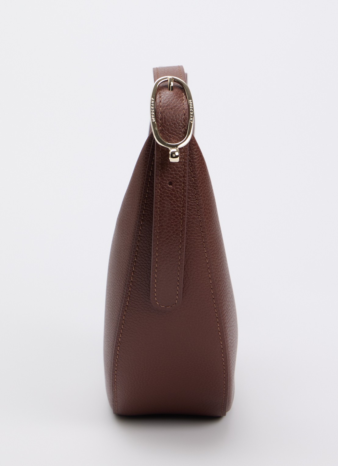 Longchamp Le Foulonné crossbodytas S van leer - detail 3 donkerbruin