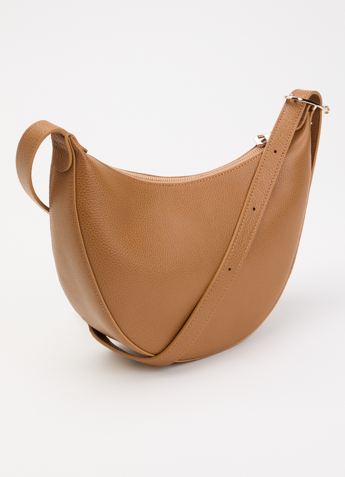 Longchamp Le Foulonné crossbodytas S van leer - achterkant 6 cognac