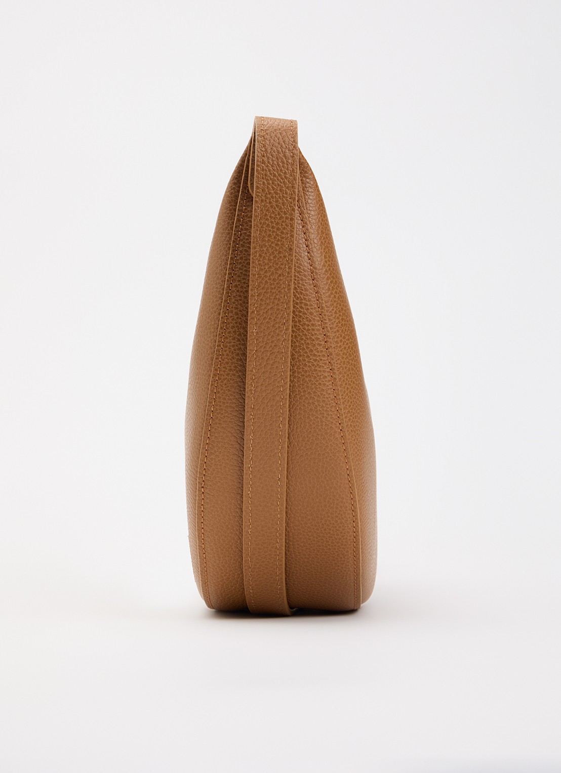 Longchamp Le Foulonné crossbodytas S van leer - detail 4 cognac