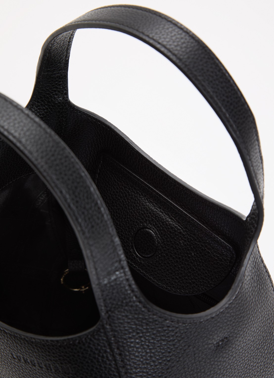 Longchamp Le Foulonné handtas S van leer met afneembare schouderriem - detail 5 zwart