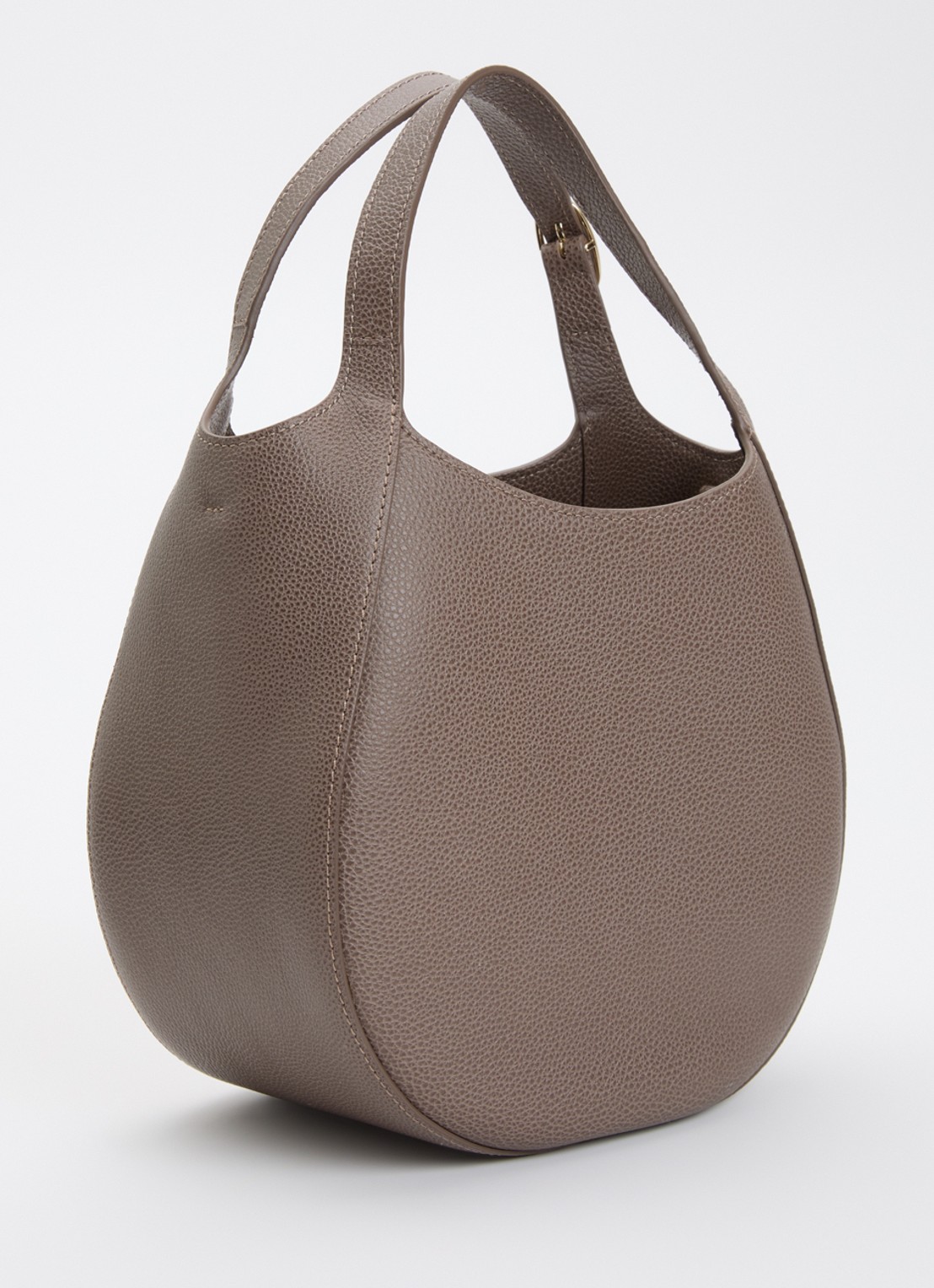 Longchamp Le Foulonné handtas S van leer met afneembare schouderriem - achterkant taupe