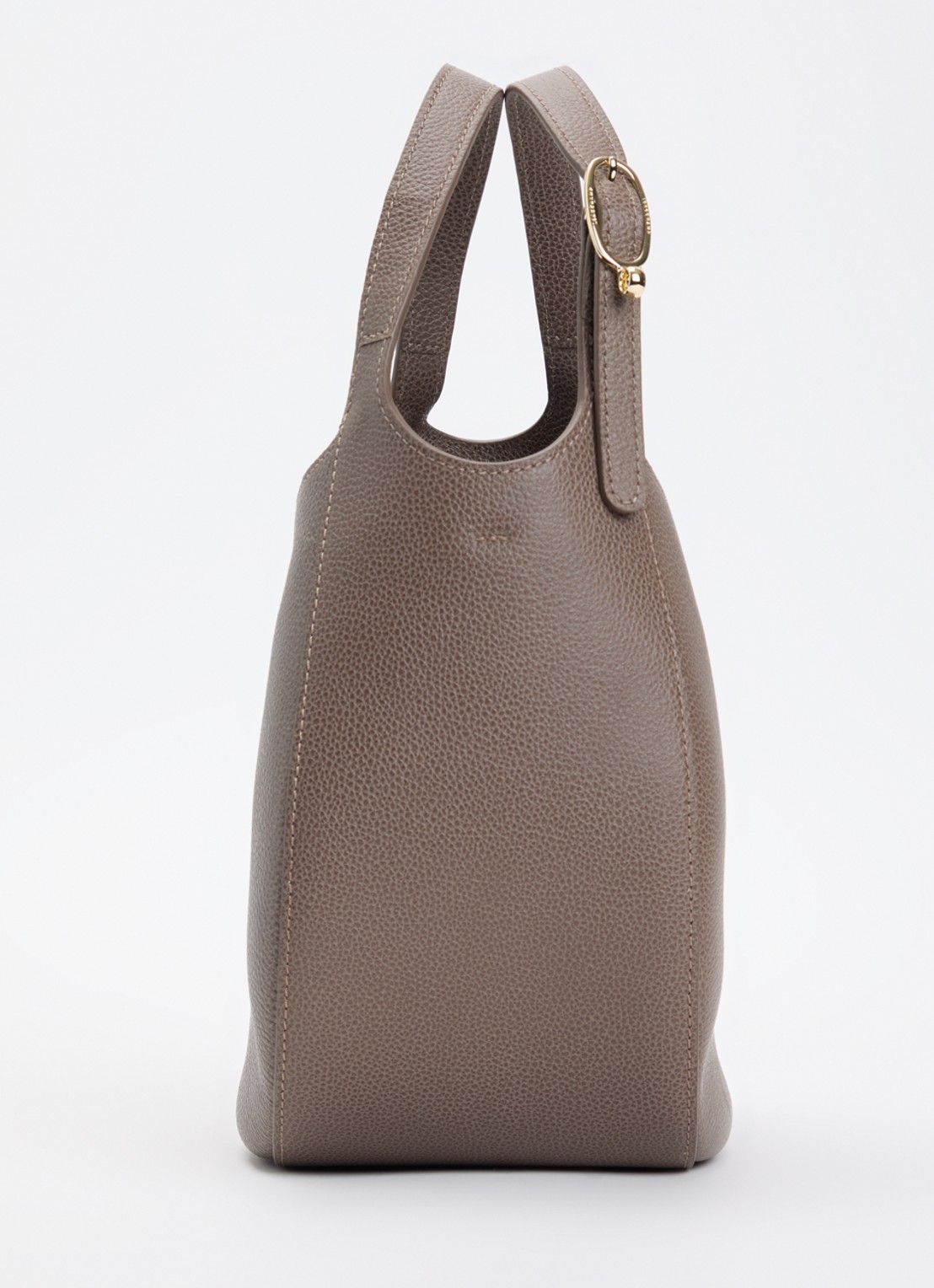 Longchamp Le Foulonné handtas S van leer met afneembare schouderriem - detail 3 taupe