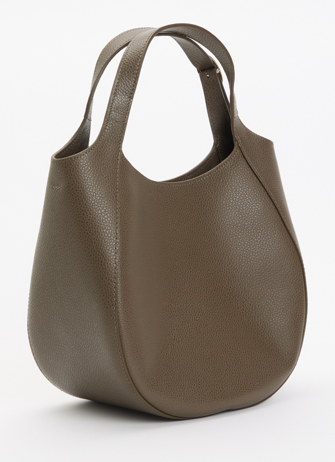 Longchamp Le Foulonné handtas S van leer met afneembare schouderriem - achterkant 4 bronsgroen