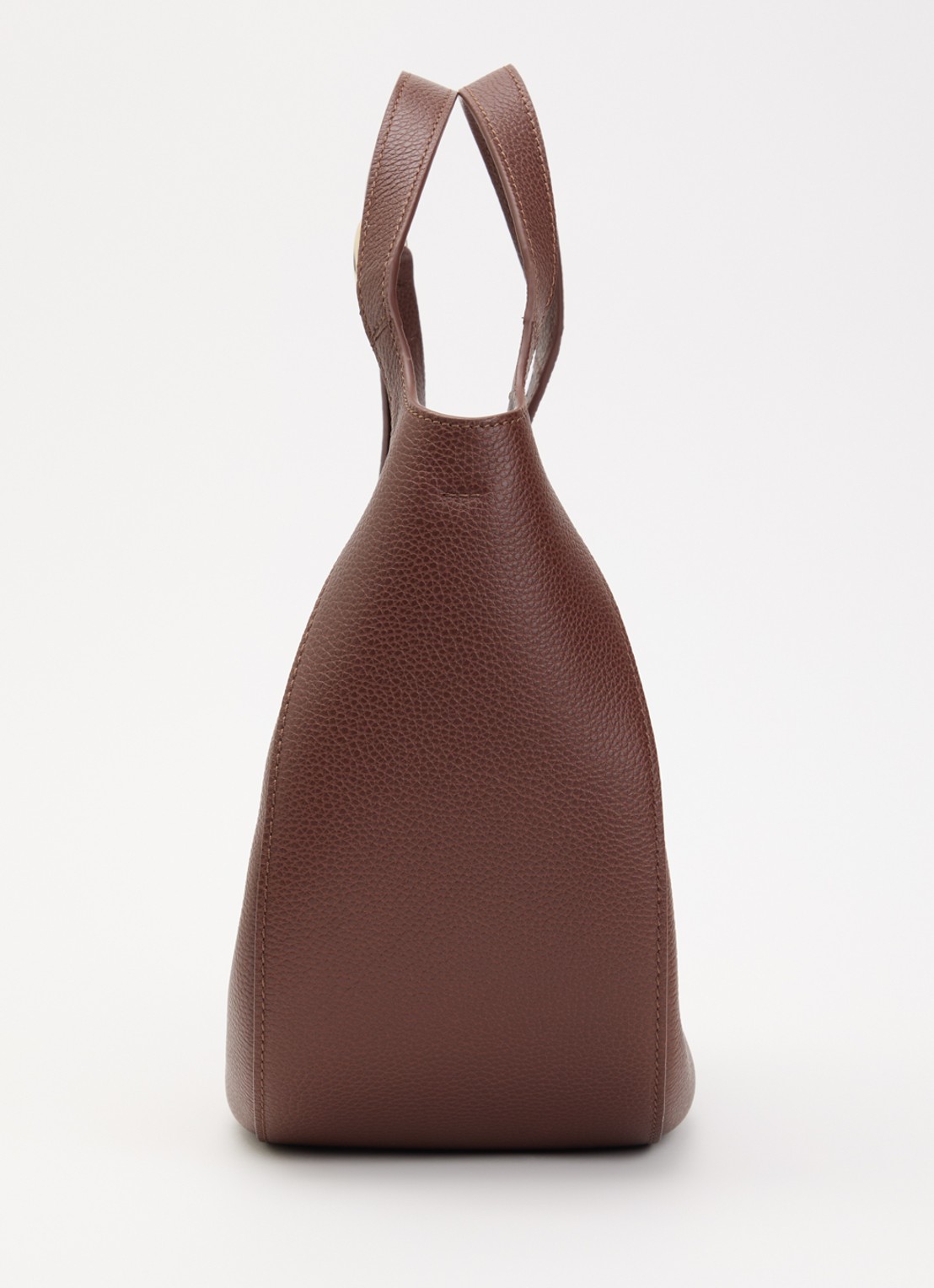 Longchamp Le Foulonné handtas S van leer met afneembare schouderriem - detail 4 donkerbruin
