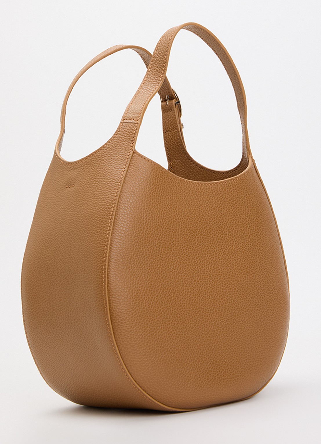 Longchamp Le Foulonné handtas S van leer met afneembare schouderriem - achterkant cognac