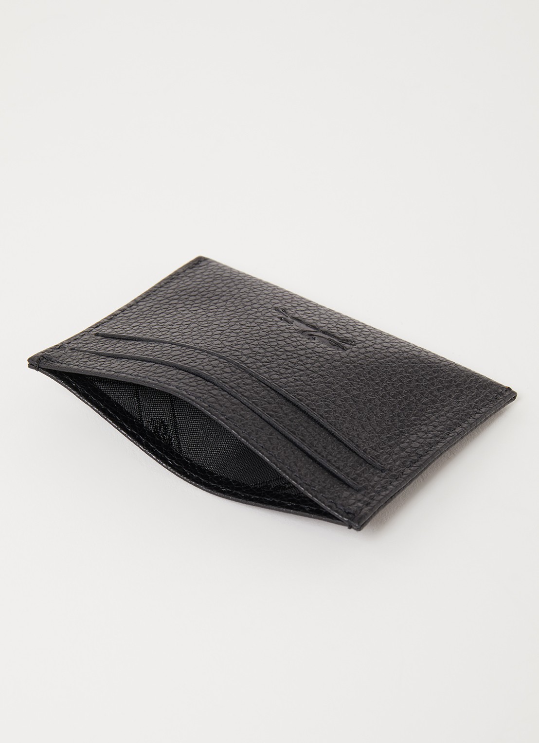 Longchamp Le Foulonné pasjeshouder van leer - voorkant 2 zwart