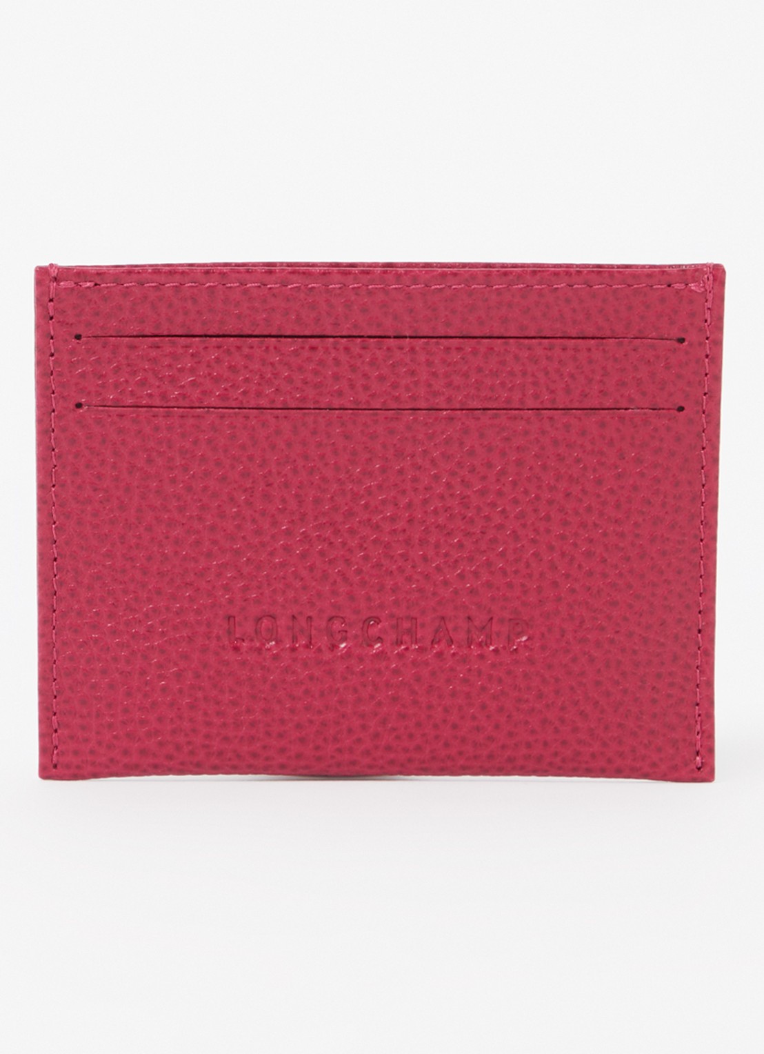 Longchamp Le Foulonné pasjeshouder van leer - detail cranberryrood