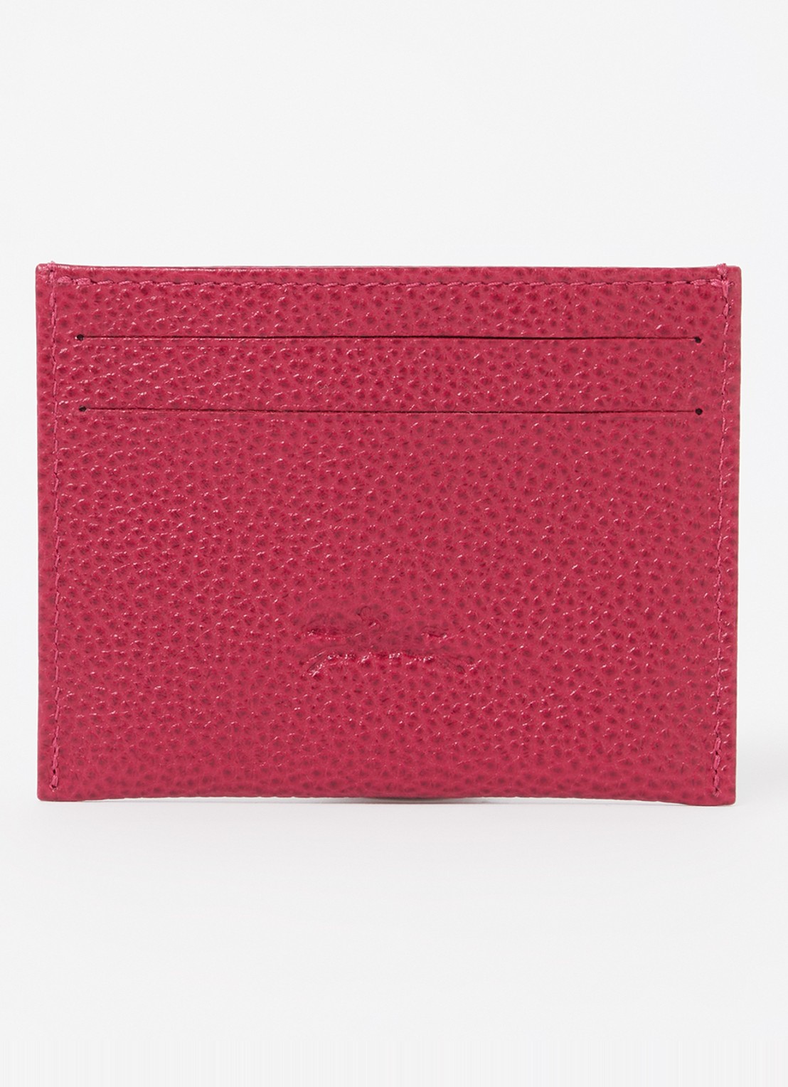 Longchamp Le Foulonné pasjeshouder van leer - voorkant 2 cranberryrood