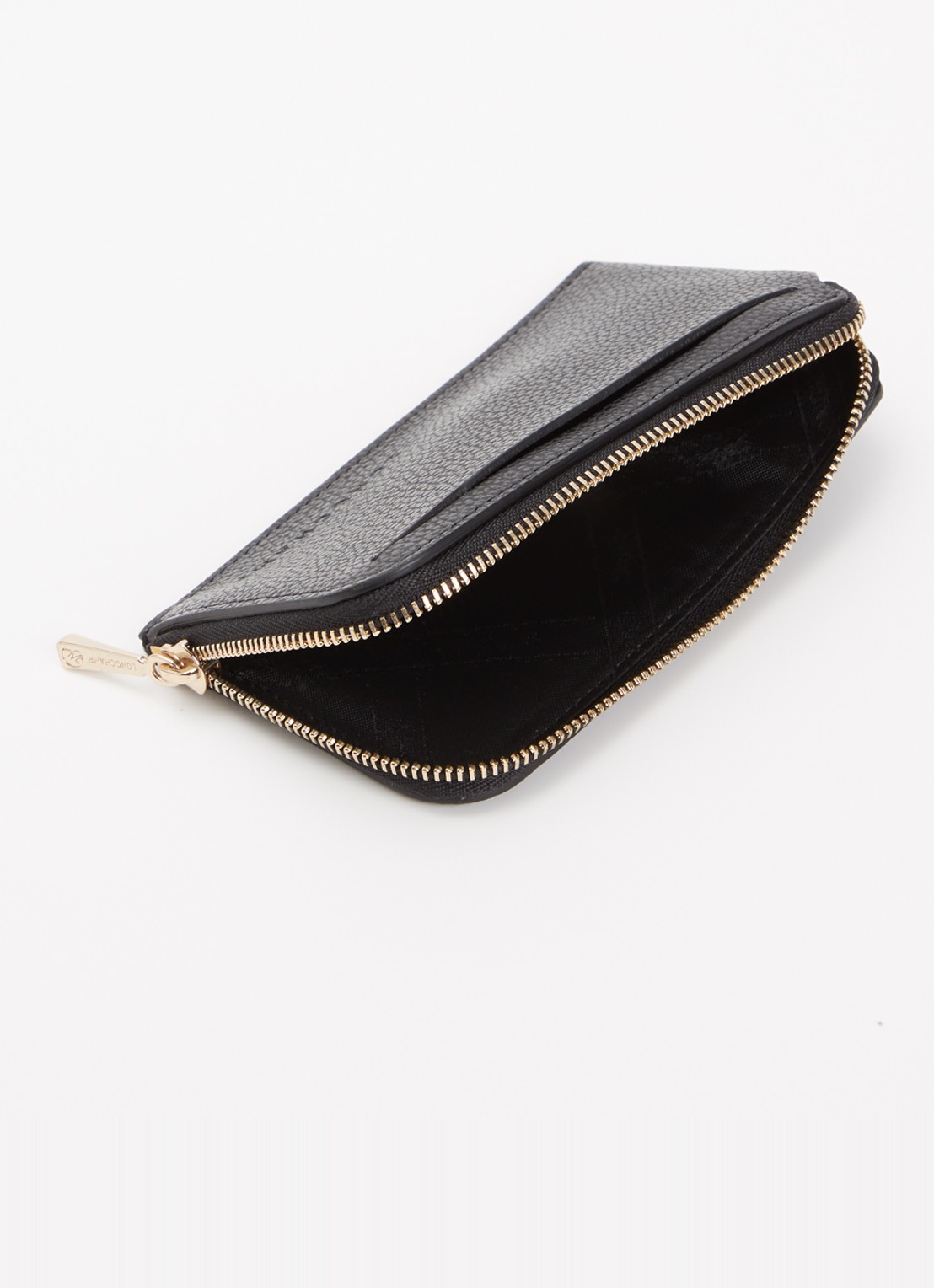 Longchamp Le Foulonné pasjeshouder van leer - voorkant 3 zwart