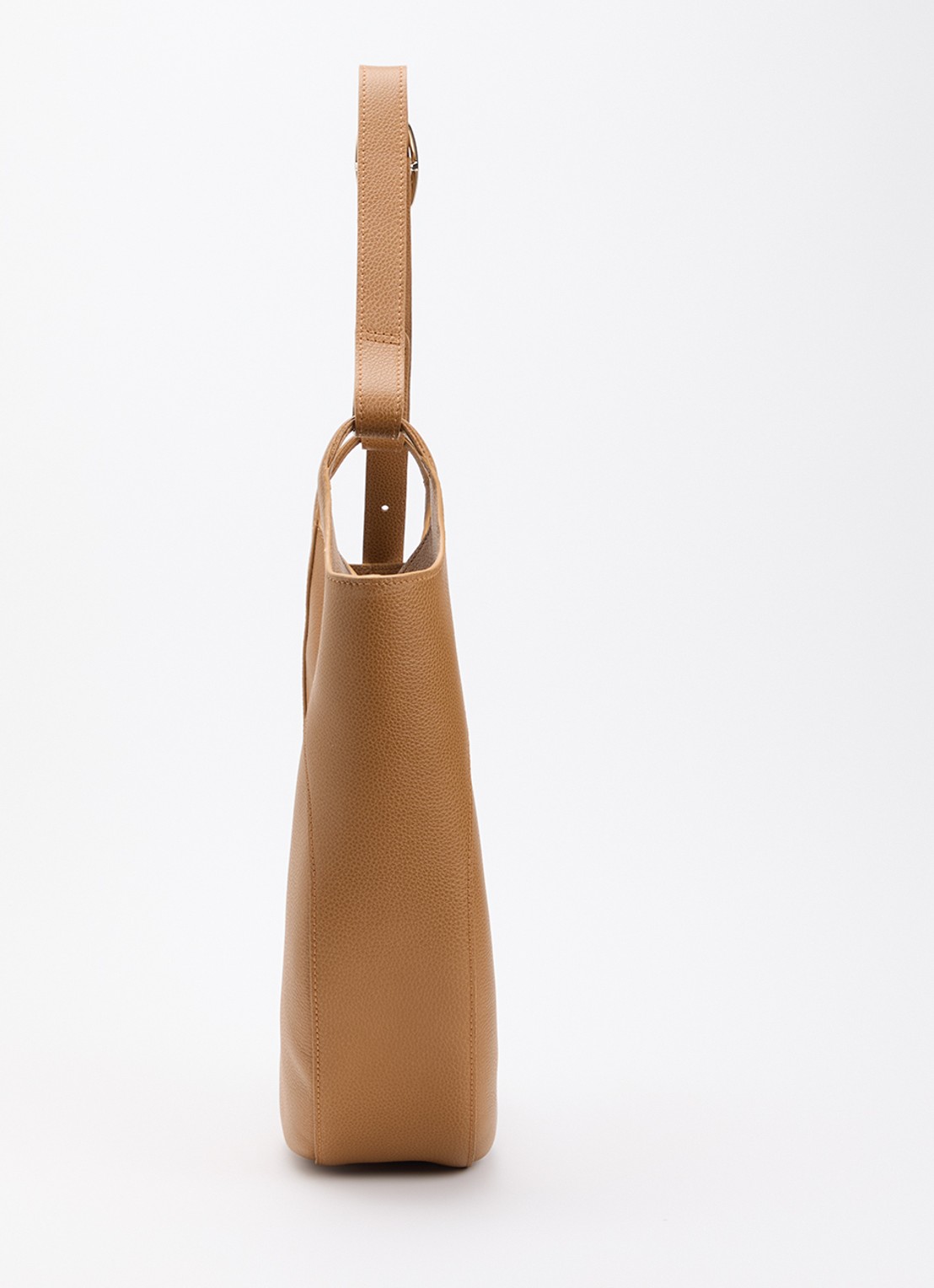 Longchamp Le Foulonné schoudertas L van leer - detail 3 cognac