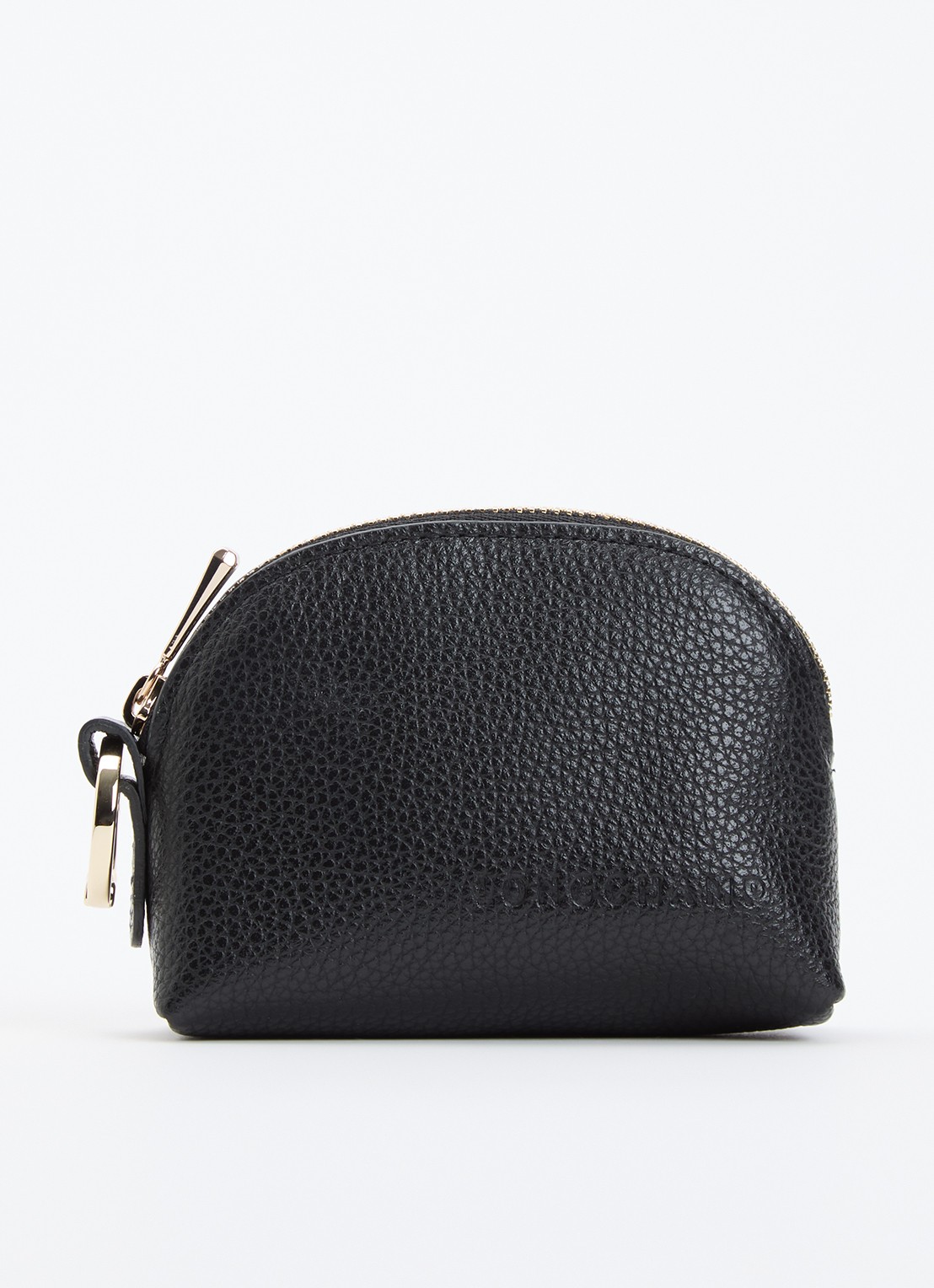 Longchamp Le Foulonné sleuteletui van leer - voorkant zwart