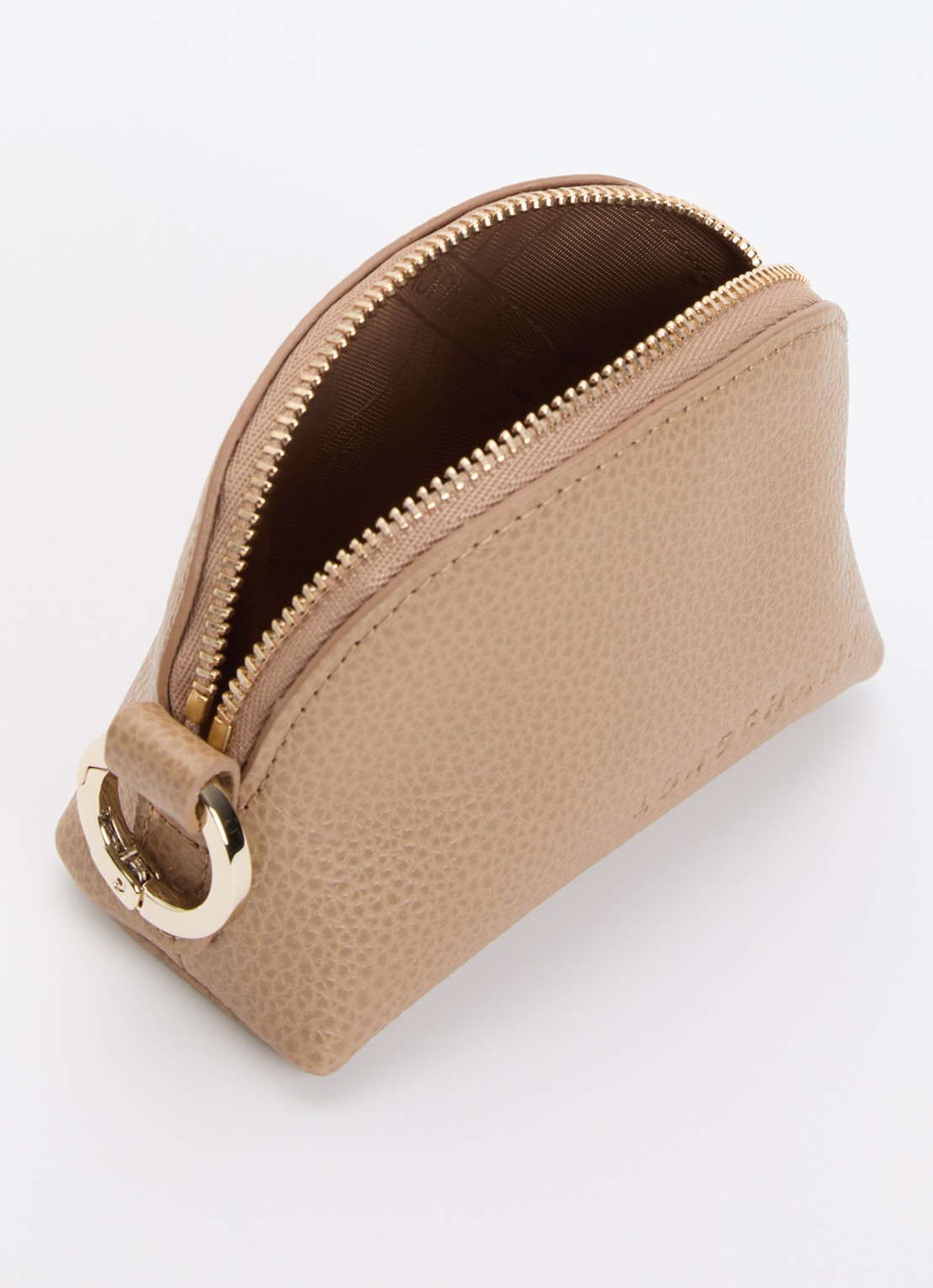 Longchamp Le Foulonné sleuteletui van leer - detail 3 camel