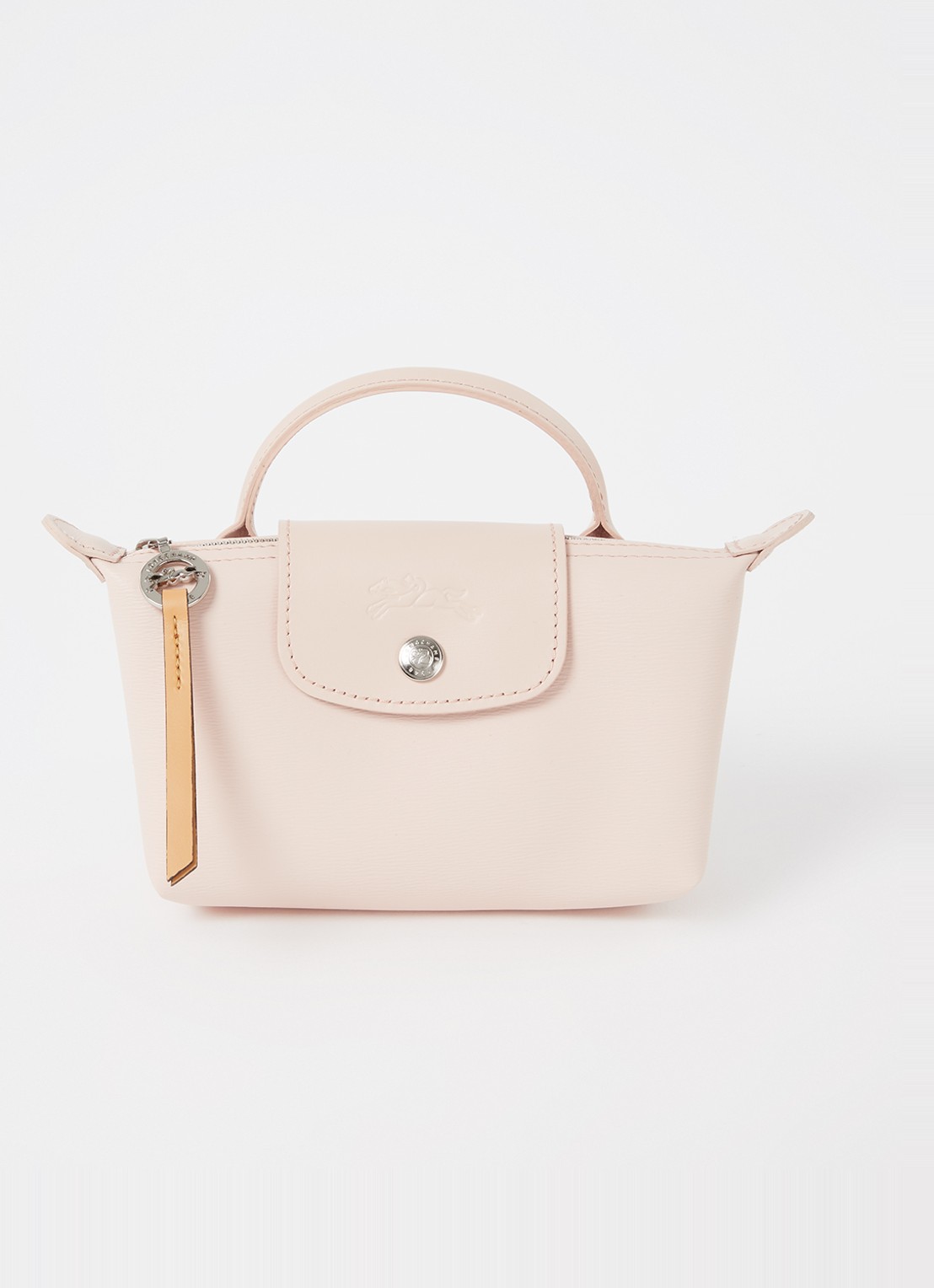 Longchamp Le Pliage City mini handtas met leren details - voorkant oudroze
