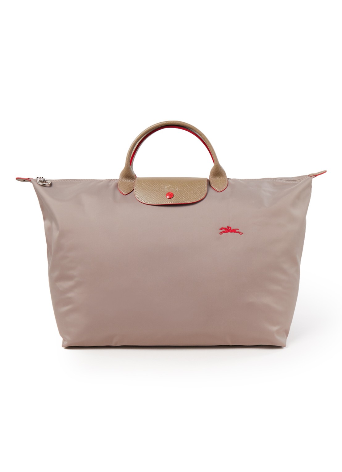 Longchamp Le Pliage Club reistas L met leren details - voorkant 4 lever