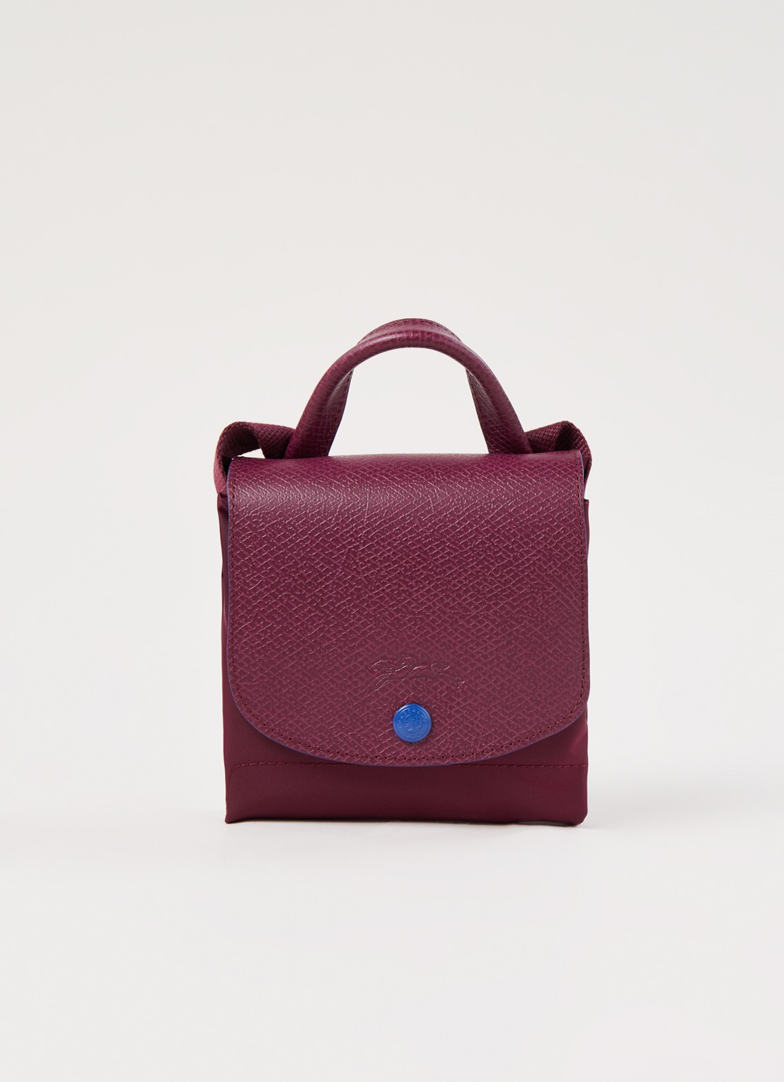 Longchamp Le Pliage Club rugzak met leren details - detail 3 aubergine
