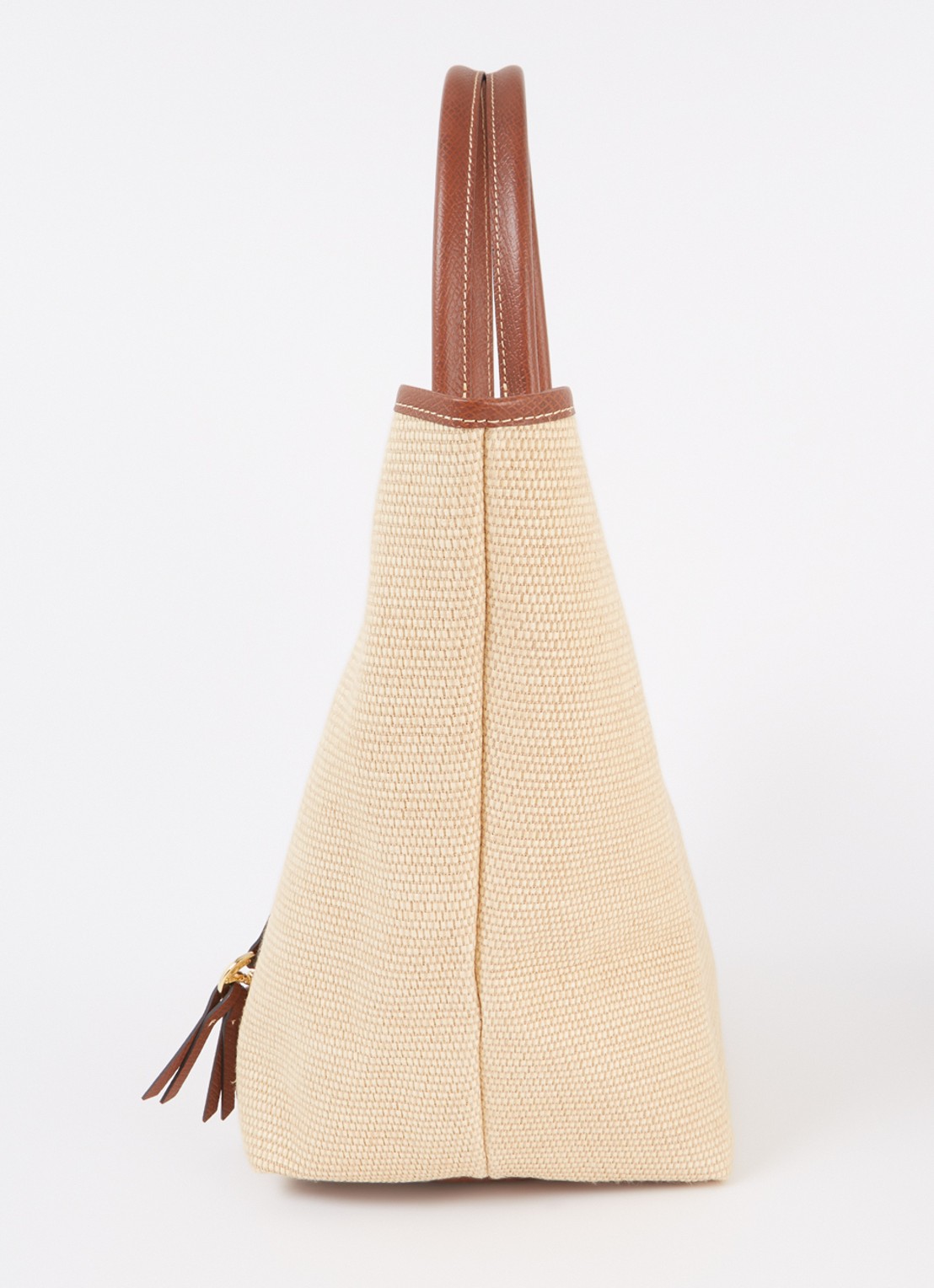 Longchamp Le Pliage Collection handtas L van canvas met leren details - detail 5 beige