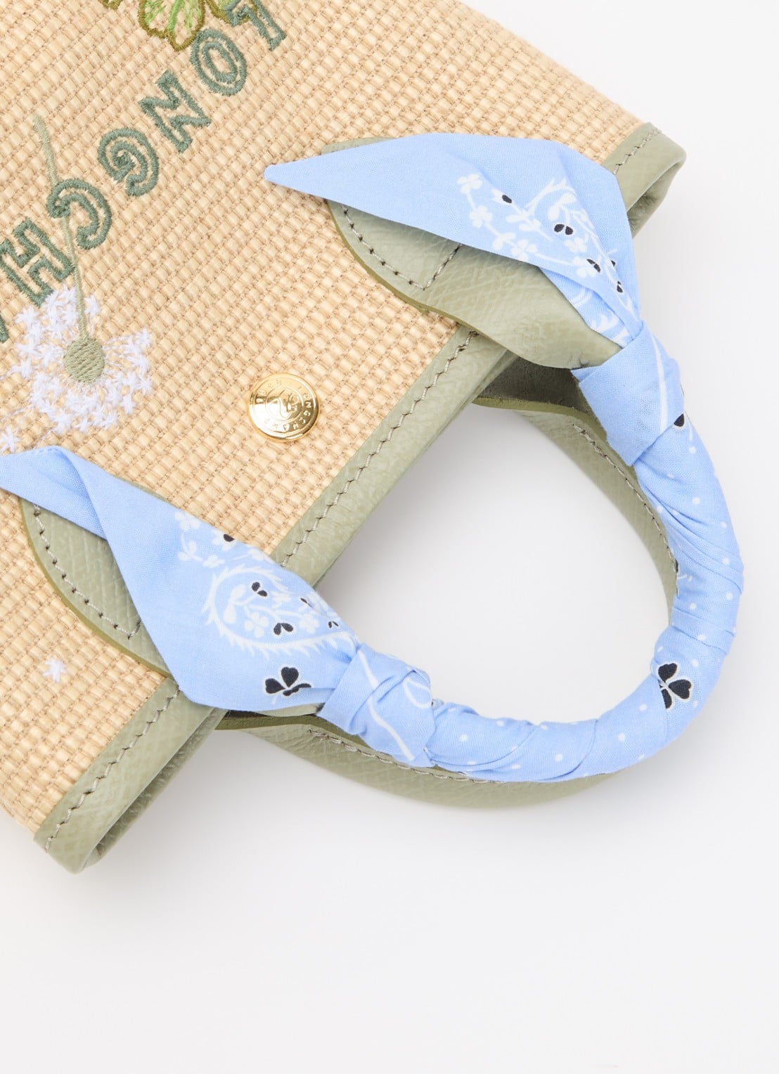 Longchamp Le Pliage Collection handtas XS met leren details en afneembare schouderriem - detail groen