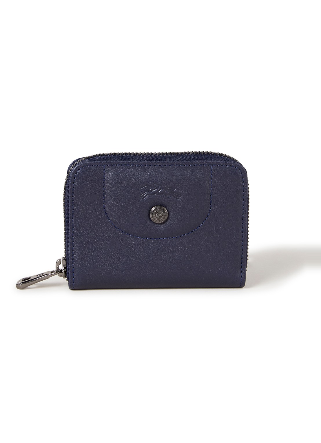 Longchamp Le Pliage Cuir pasjeshouder van leer - voorkant 2 donkerblauw