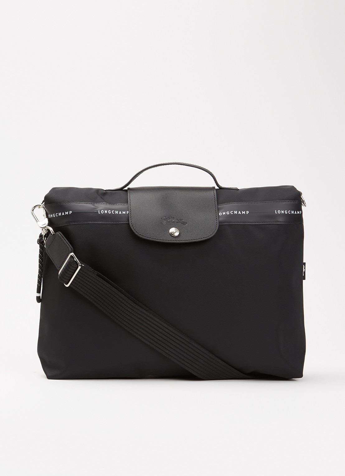 Longchamp Le Pliage Energy businesstas met leren details en 14-inch laptopvak - voorkant 3 zwart
