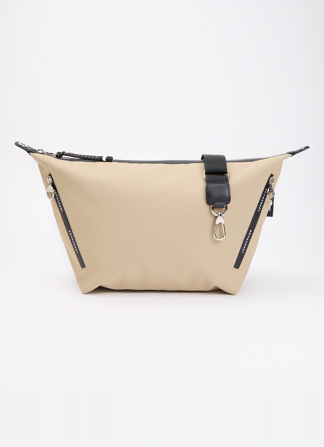 Longchamp Le Pliage Energy crossbodytas M van canvas met afneembare schouderriem - voorkant 2 beige