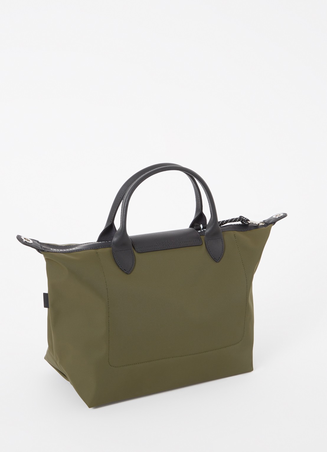 Longchamp Le Pliage Energy handtas L met leren details - achterkant 6 khaki