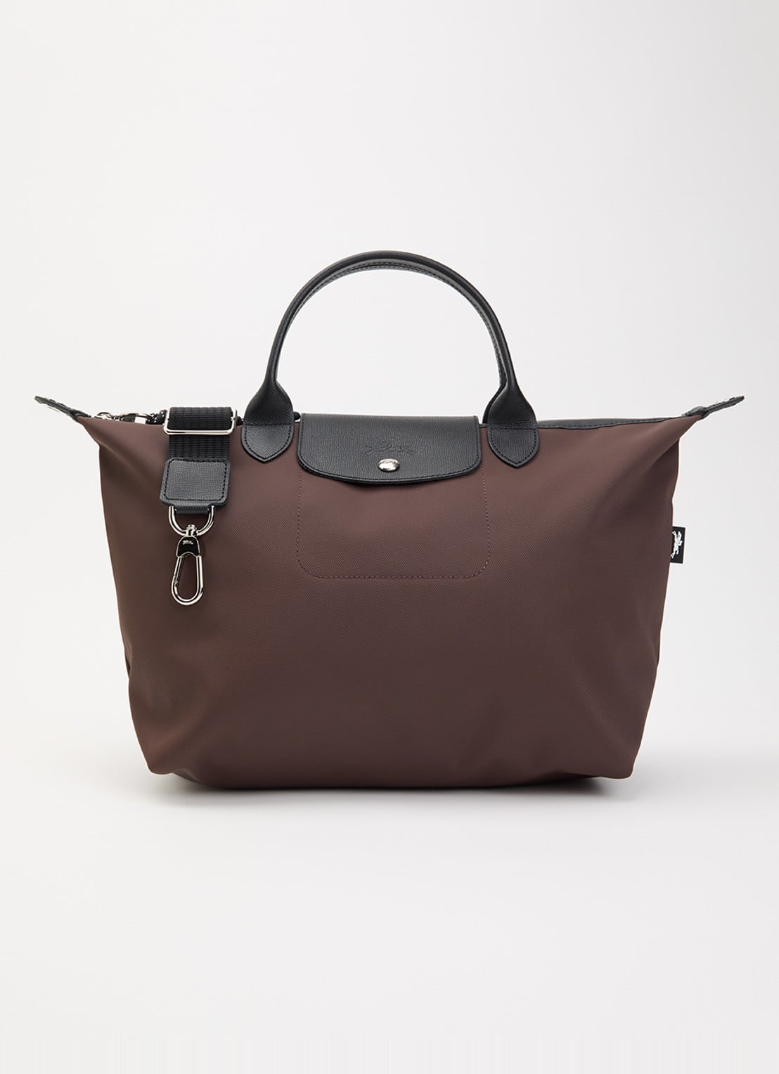 Longchamp Le Pliage Energy handtas L met leren details - voorkant chocoladebruin