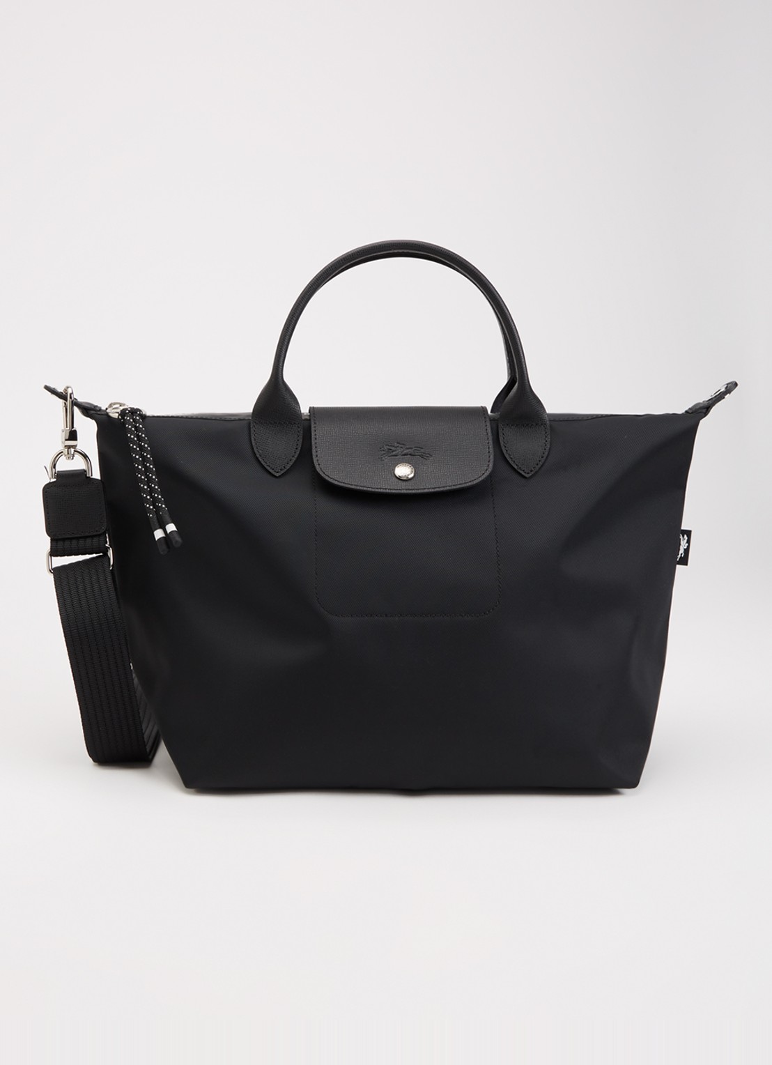 Longchamp Le Pliage Energy handtas S met leren details - voorkant zwart