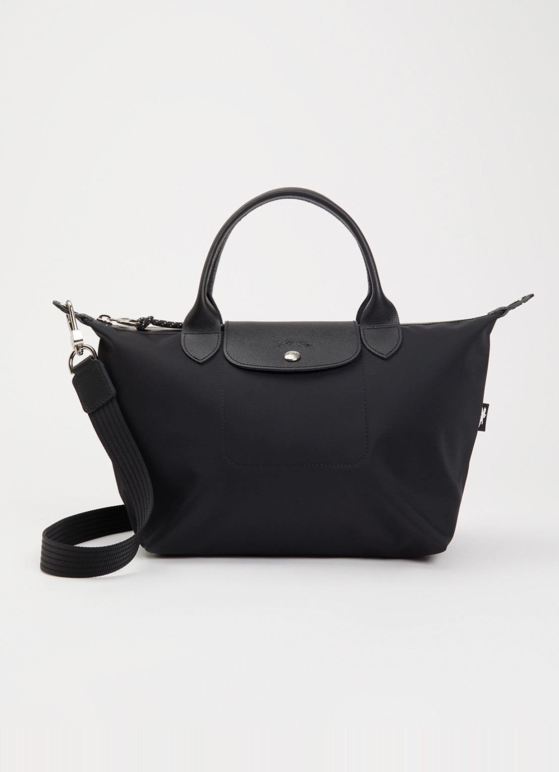 Longchamp Le Pliage Energy handtas S met leren details - voorkant 2 zwart