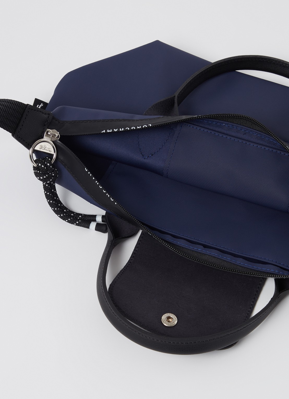 Longchamp Le Pliage Energy handtas S met leren details - detail middenblauw