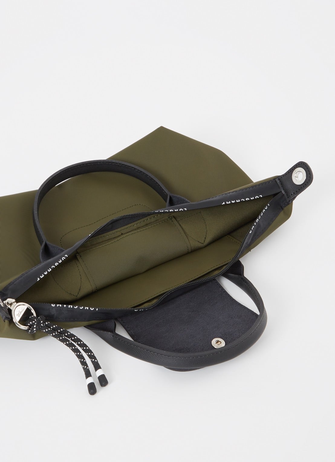 Longchamp Le Pliage Energy handtas S met leren details - detail 4 legergroen
