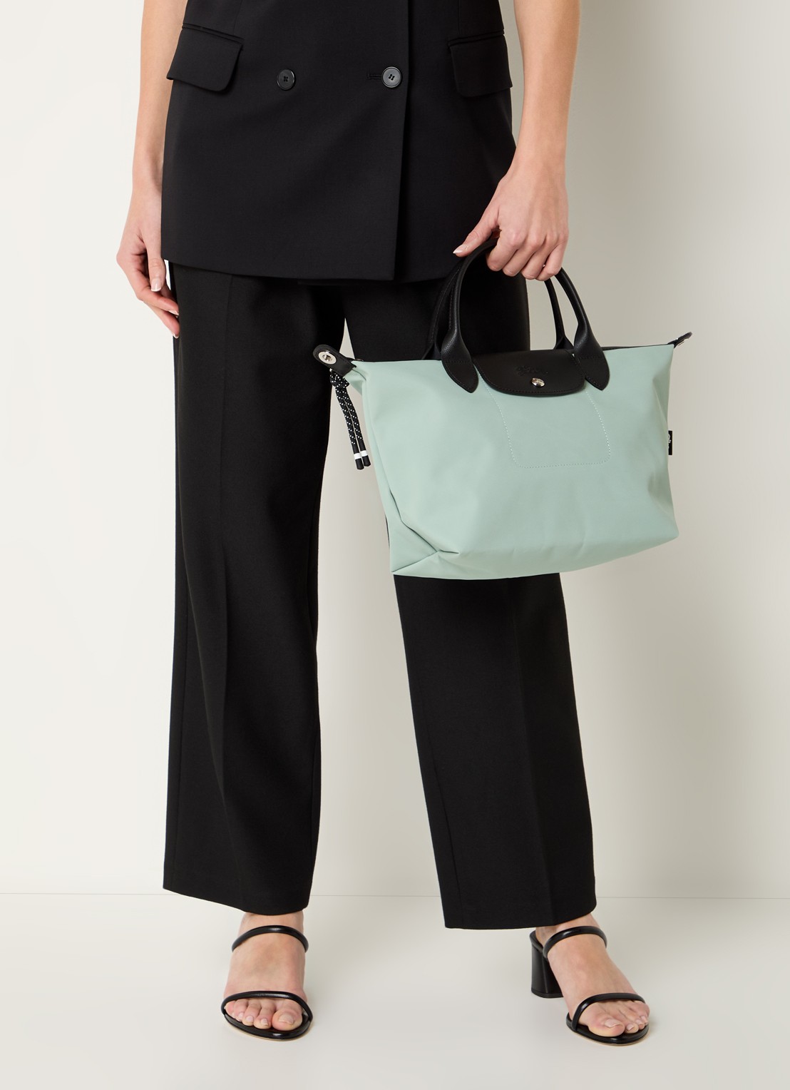 Longchamp Le Pliage Energy handtas S met leren details - voorkant 2 lindegroen