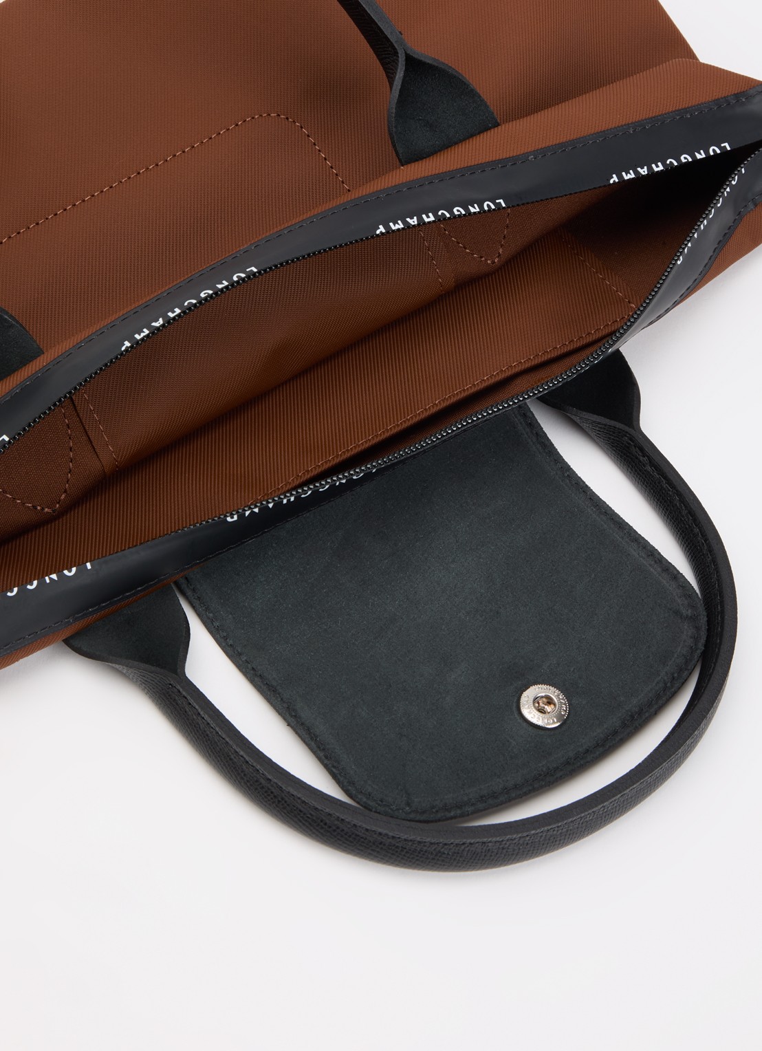 Longchamp Le Pliage Energy handtas S met leren details - detail 2 roodbruin