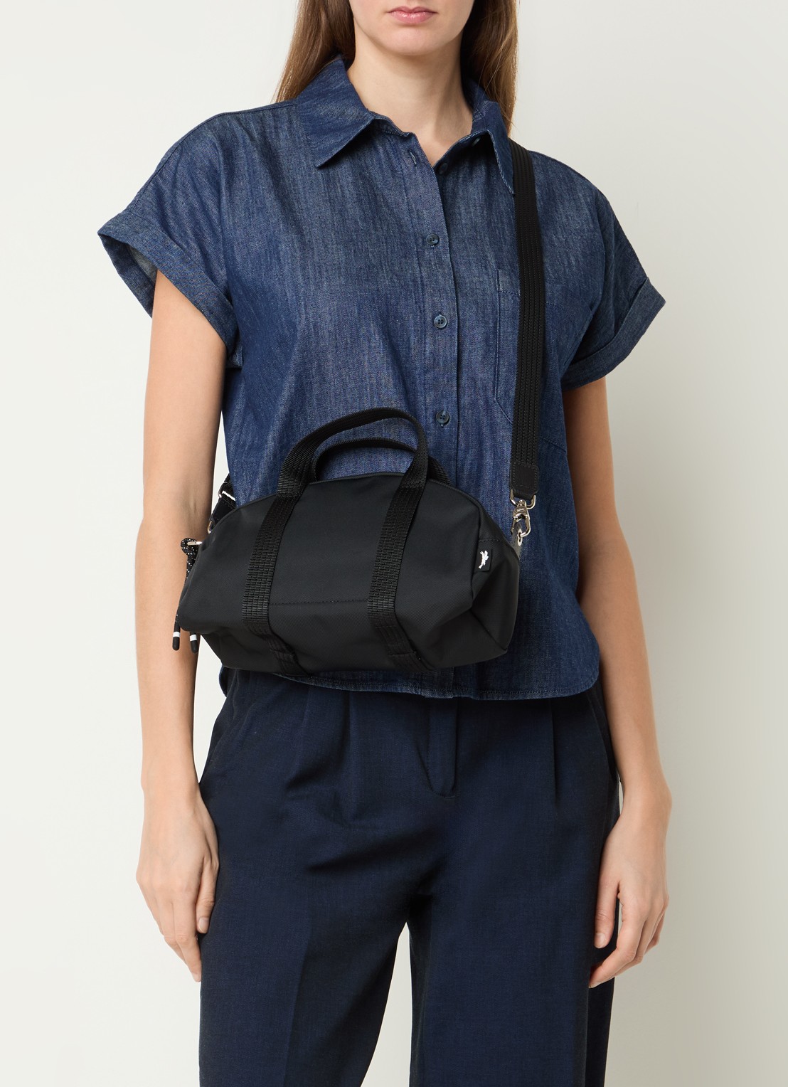 Longchamp Le Pliage Energy handtas XS met afneembare schouderriem - voorkant 4 zwart