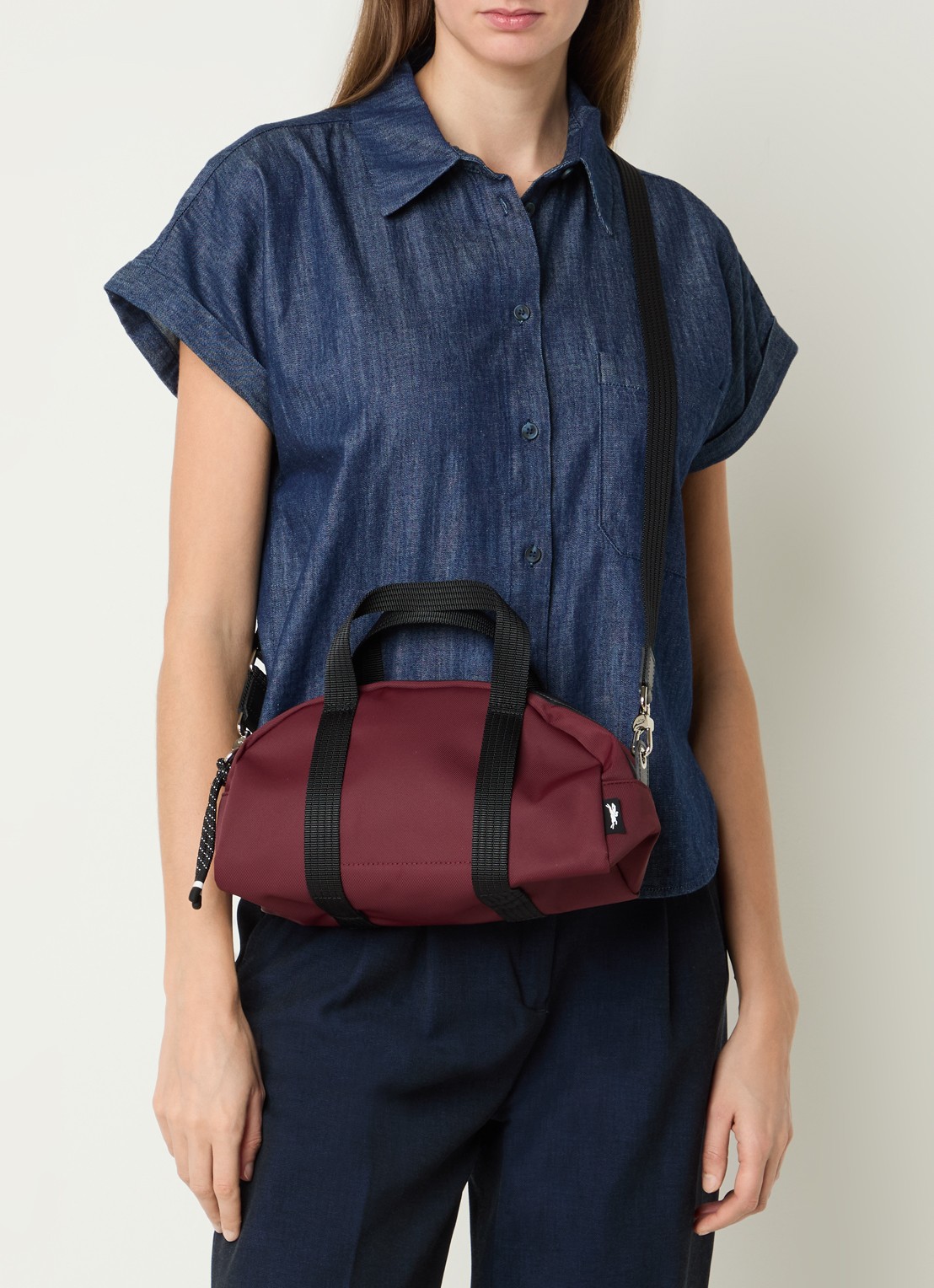 Longchamp Le Pliage Energy handtas XS met afneembare schouderriem - voorkant 3 donkerrood