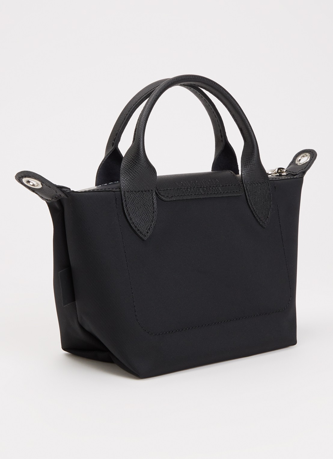 Longchamp Le Pliage Energy handtas XS met leren details - achterkant 4 zwart