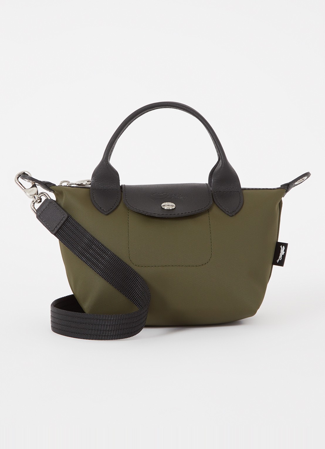 Longchamp Le Pliage Energy handtas XS met leren details - voorkant 4 bronsgroen