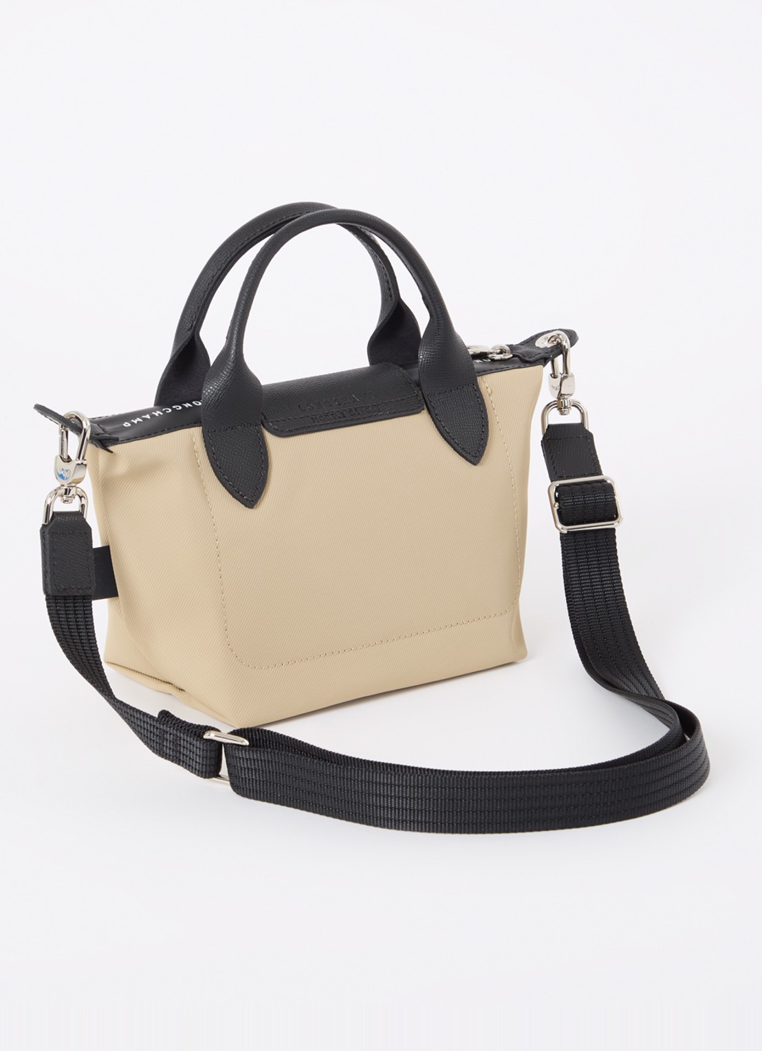 Longchamp Le Pliage Energy handtas XS met leren details - achterkant 6 beige