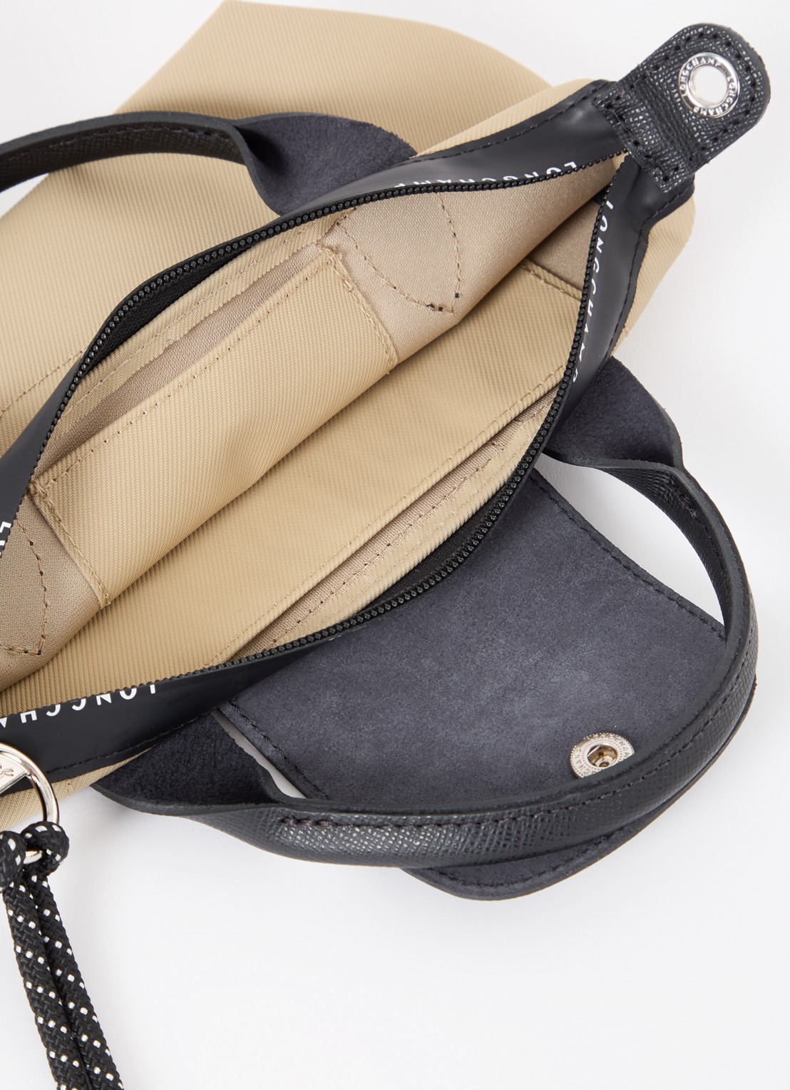 Longchamp Le Pliage Energy handtas XS met leren details - detail beige