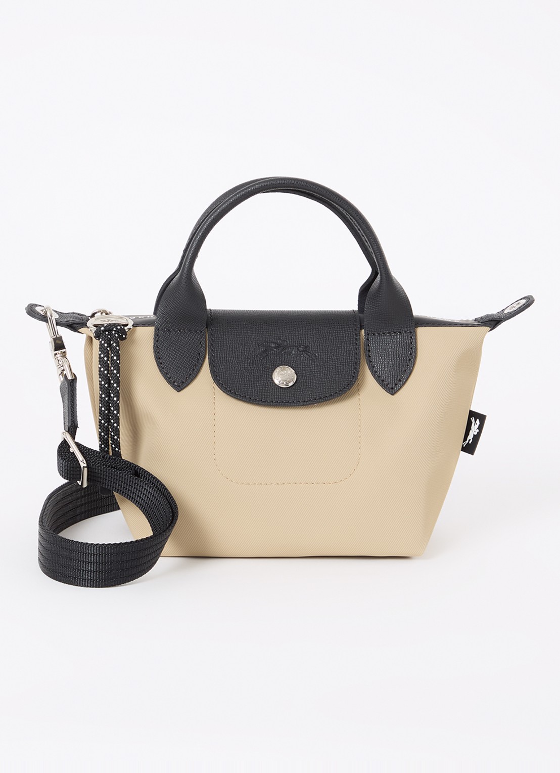Longchamp Le Pliage Energy handtas XS met leren details - voorkant 3 beige