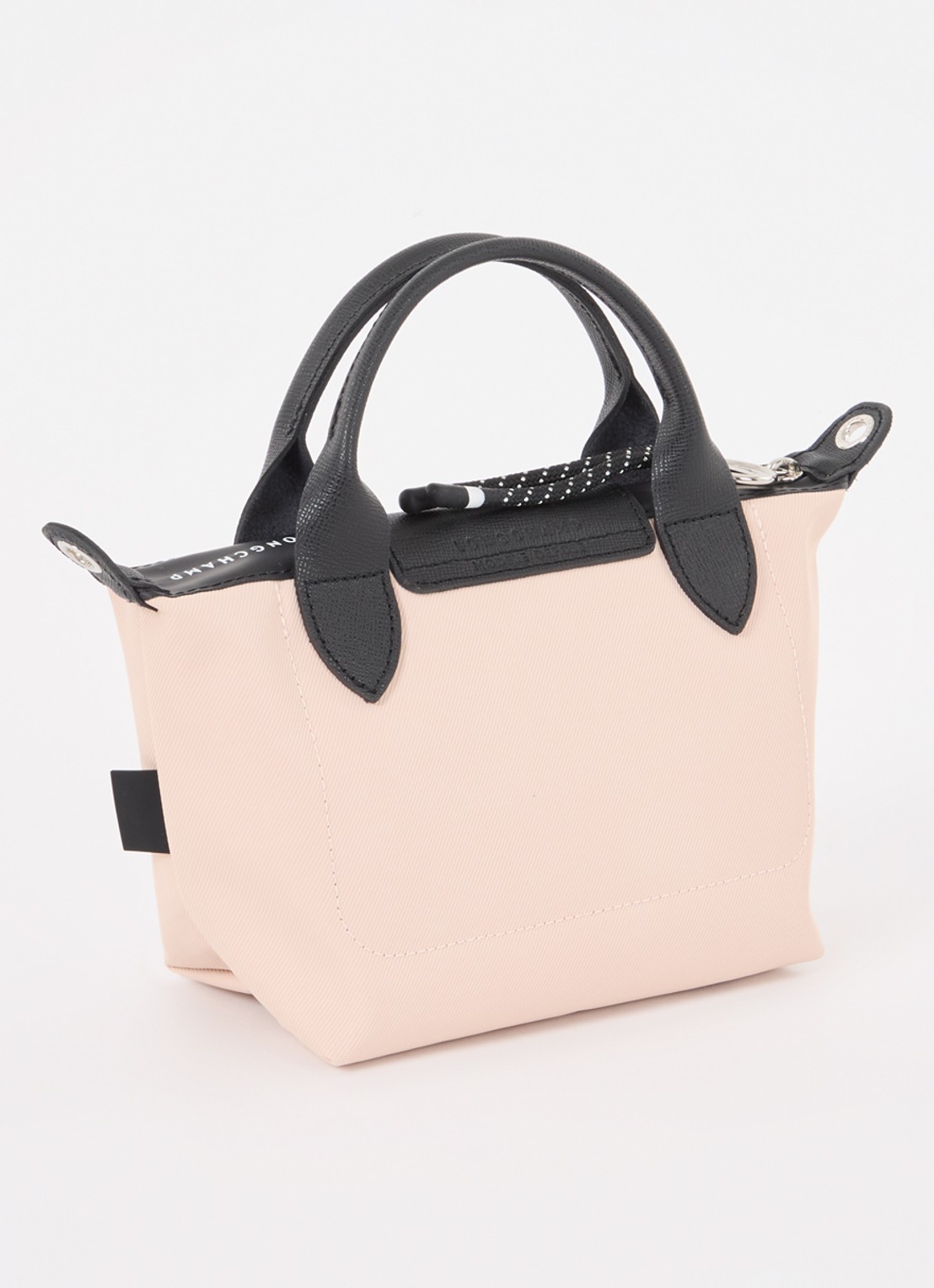 Longchamp Le Pliage Energy handtas XS met leren details - achterkant 4 lichtroze