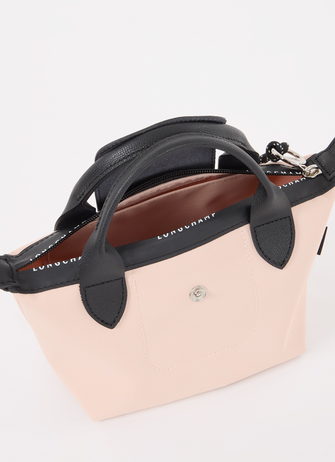 Longchamp Le Pliage Energy handtas XS met leren details - detail 5 lichtroze