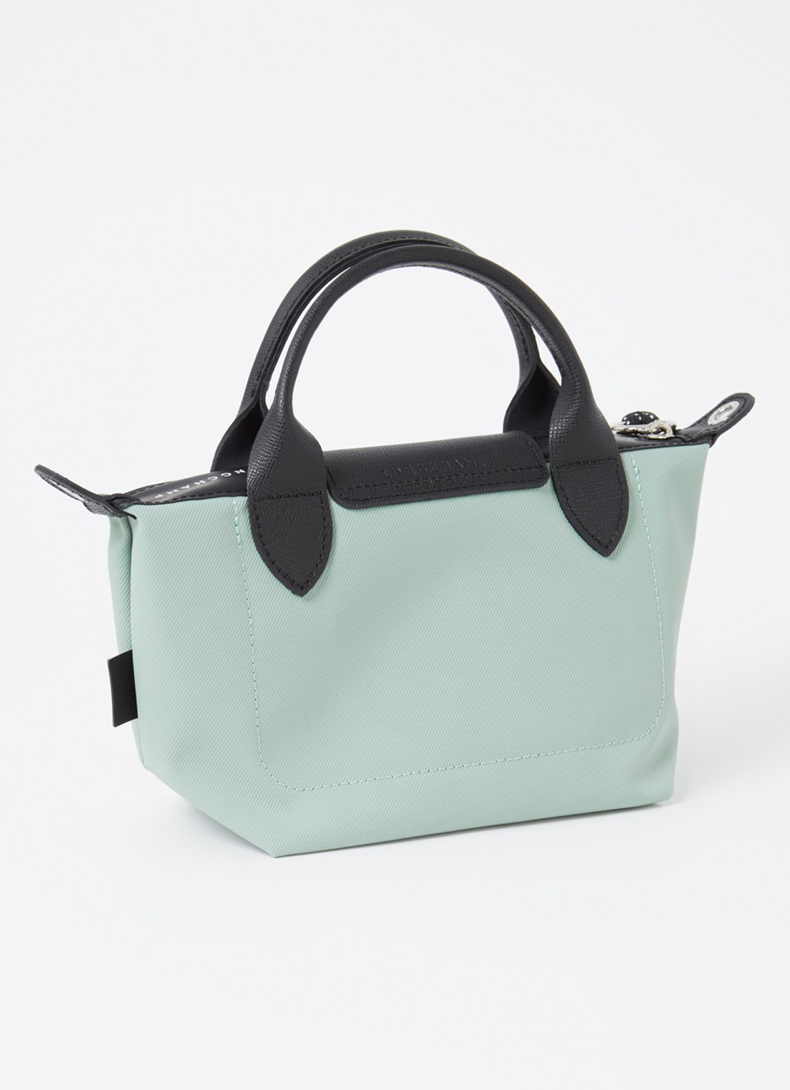 Longchamp Le Pliage Energy handtas XS met leren details - achterkant 6 lindegroen