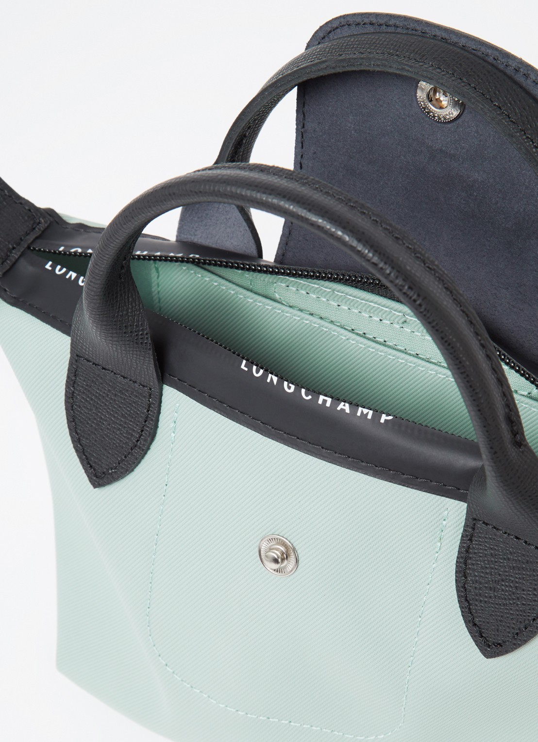 Longchamp Le Pliage Energy handtas XS met leren details - detail 4 lindegroen