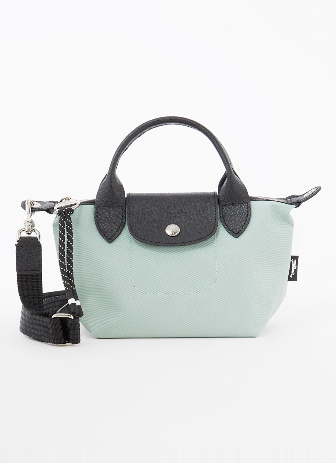 Longchamp Le Pliage Energy handtas XS met leren details - voorkant lindegroen