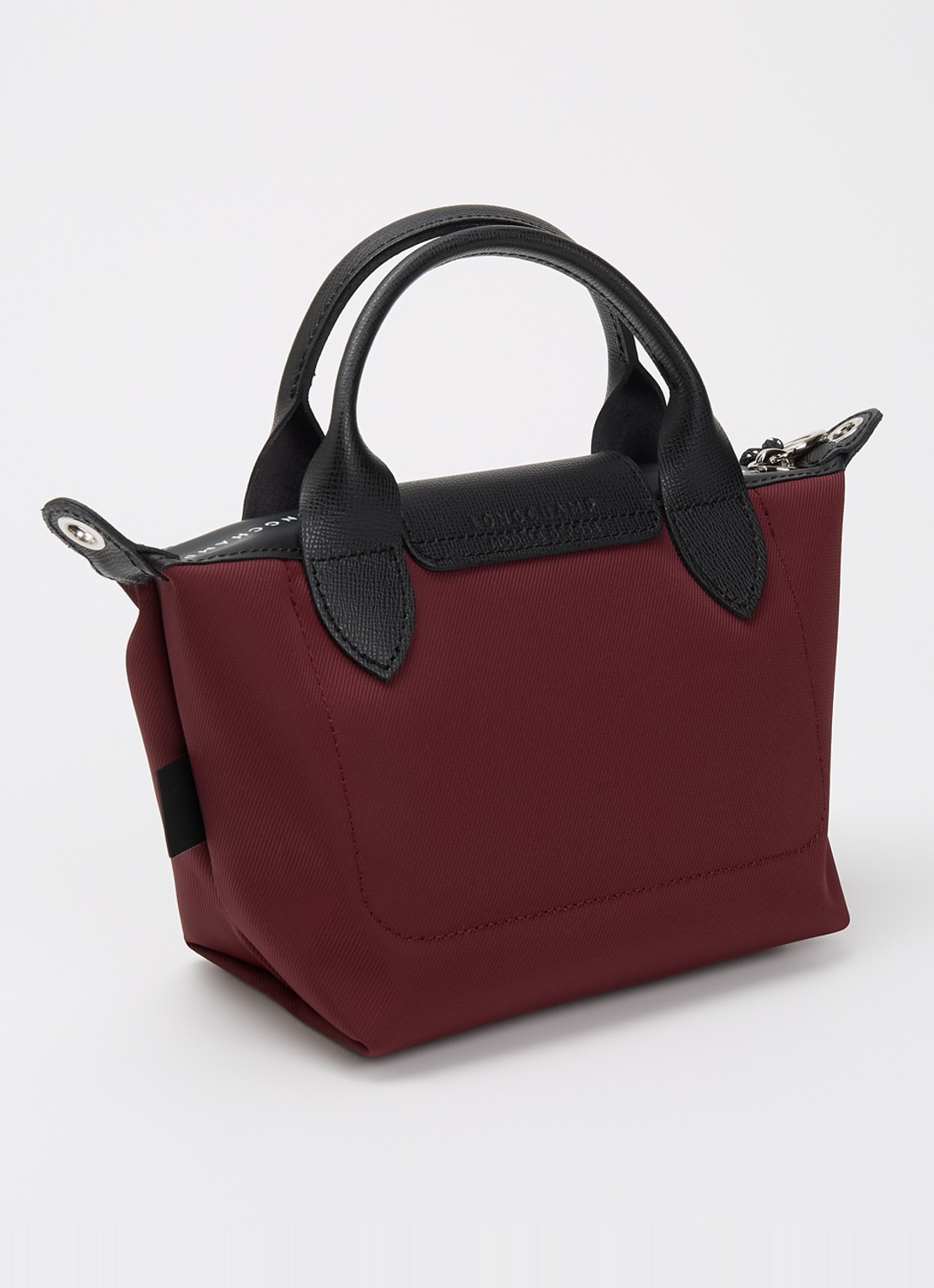 Longchamp Le Pliage Energy handtas XS met leren details - achterkant bordeauxrood
