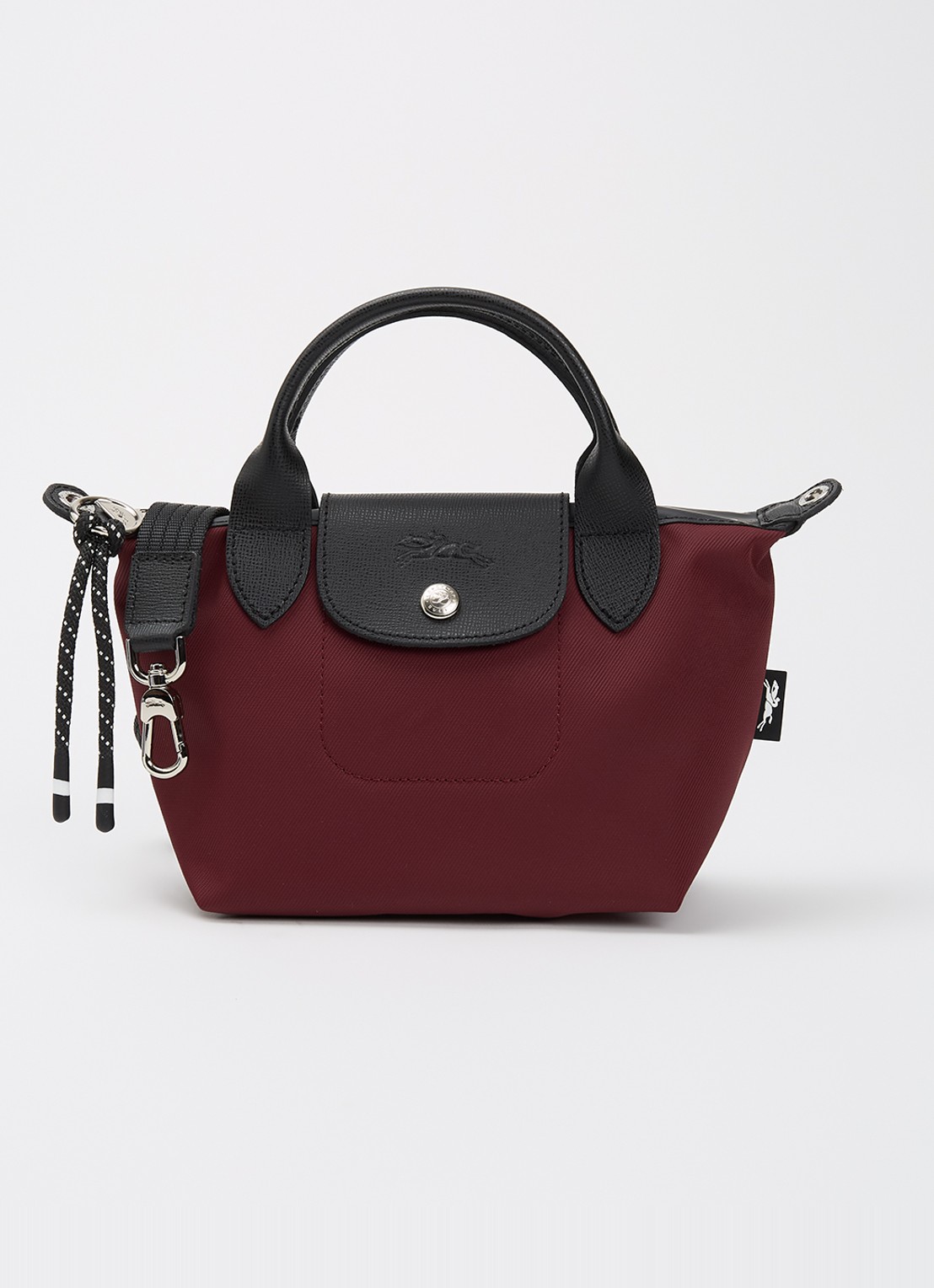 Longchamp Le Pliage Energy handtas XS met leren details - voorkant 5 bordeauxrood
