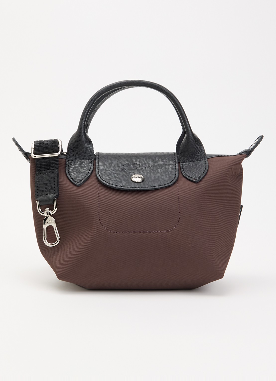 Longchamp Le Pliage Energy handtas XS met leren details - voorkant 5 donkerbruin