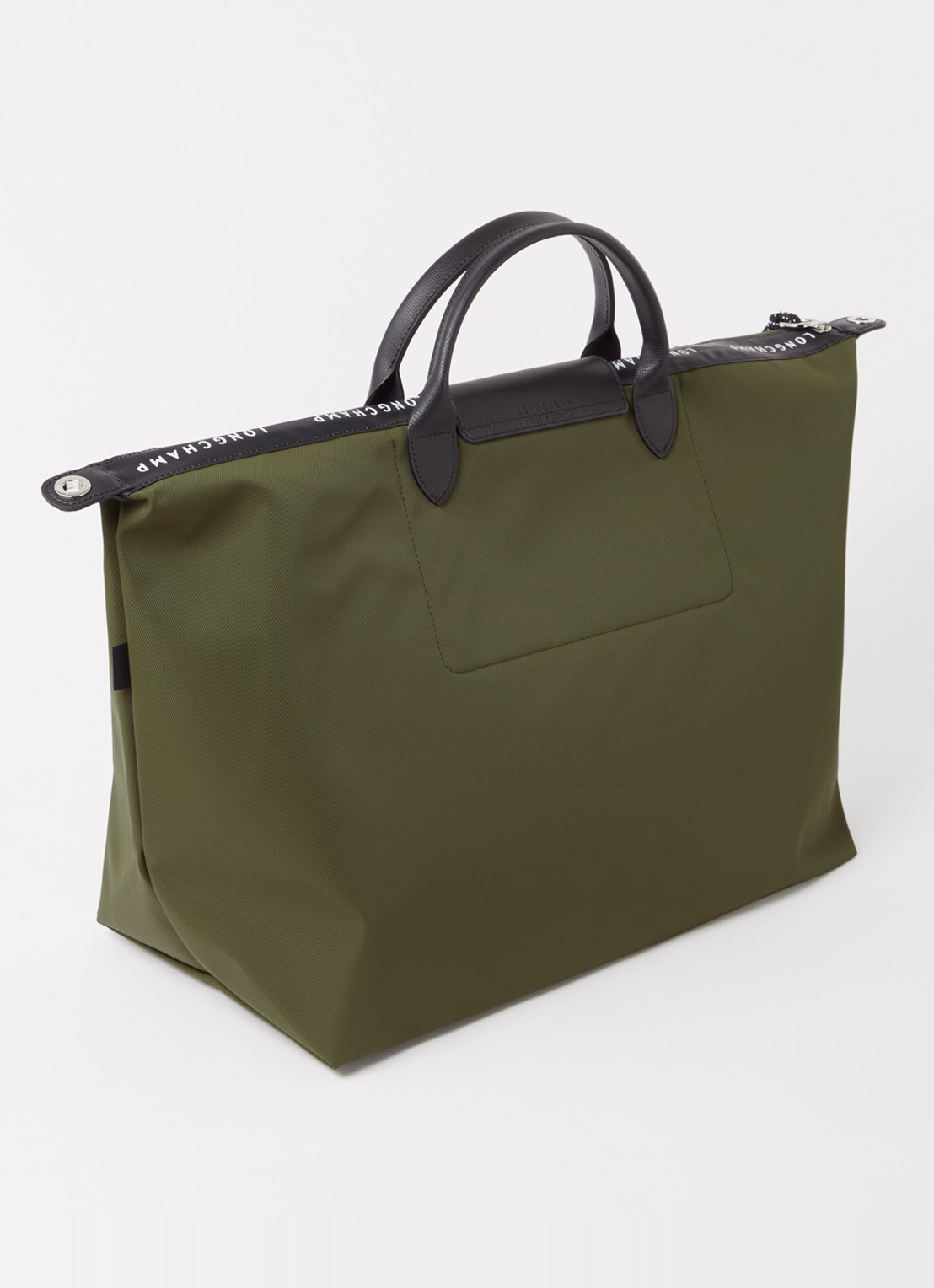 Longchamp Le Pliage Energy reistas L met leren details - achterkant 6 legergroen